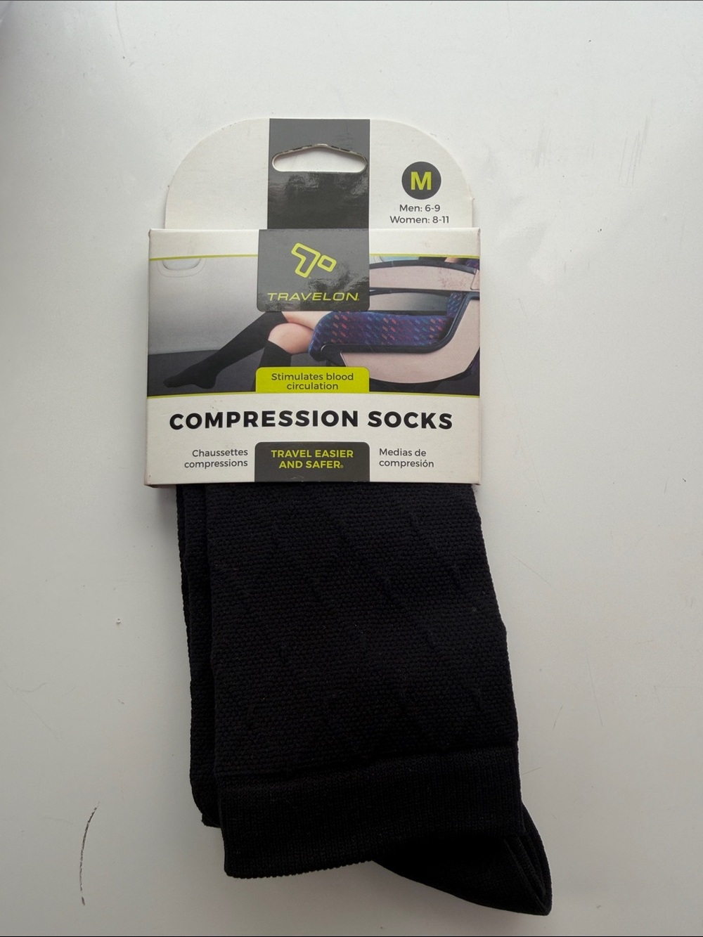 Travelon Black Men's Compression Socks